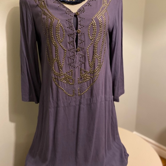 Purple and brass sequence tunic dress with tank - Picture 1 of 6